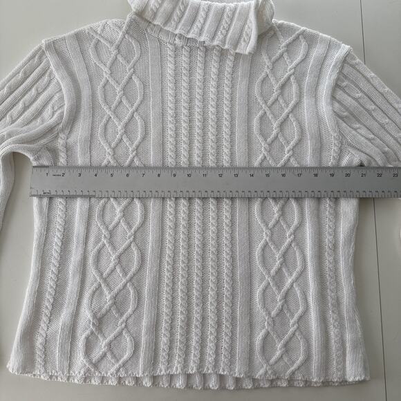Vintage Forever Creative Chunky Cable Knit Sweater White Coastal Grandma Size XL - Picture 9 of 11